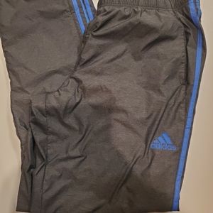 Adidas Track Pants Nylon Mens XL 3 Stripe Lined